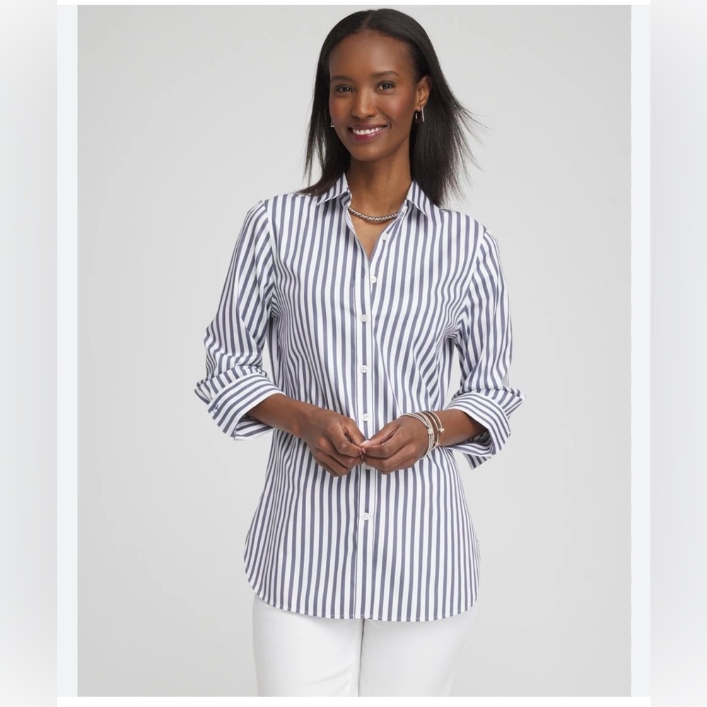 CHICO’S STRIPED BUTTON UP ………185